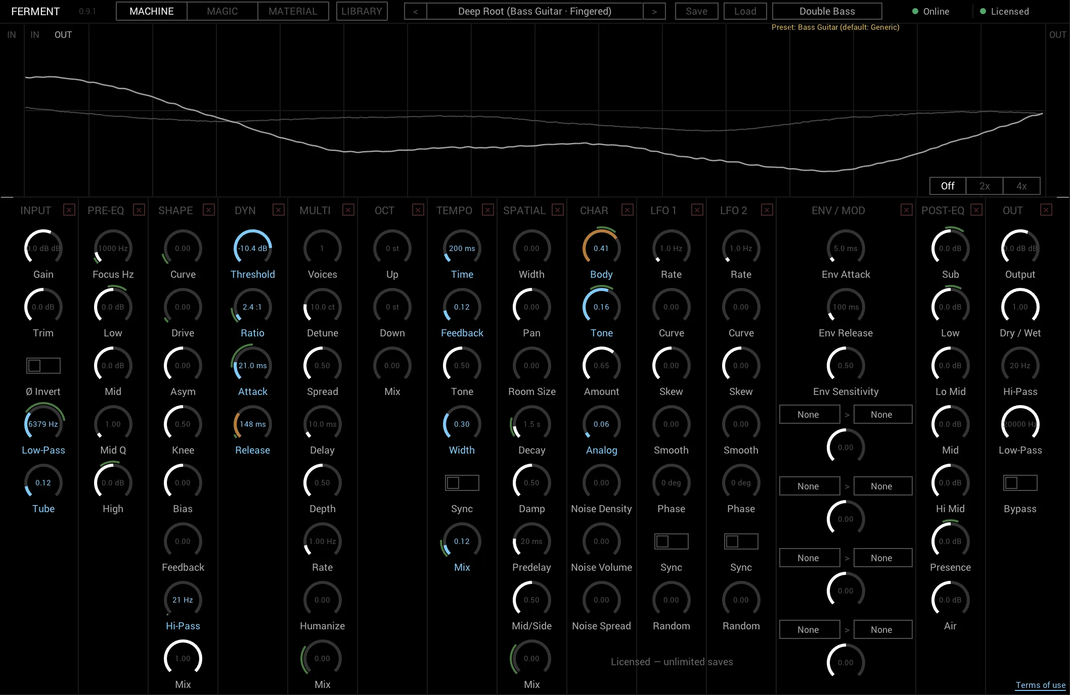 Ferment Machine interface