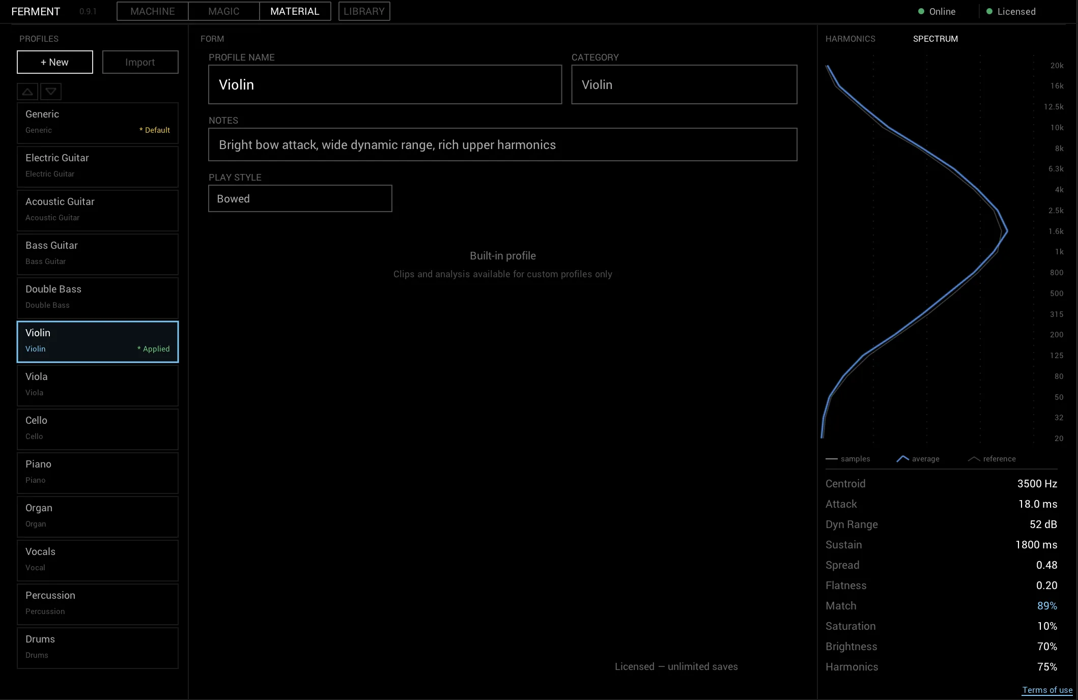 Ferment Material interface